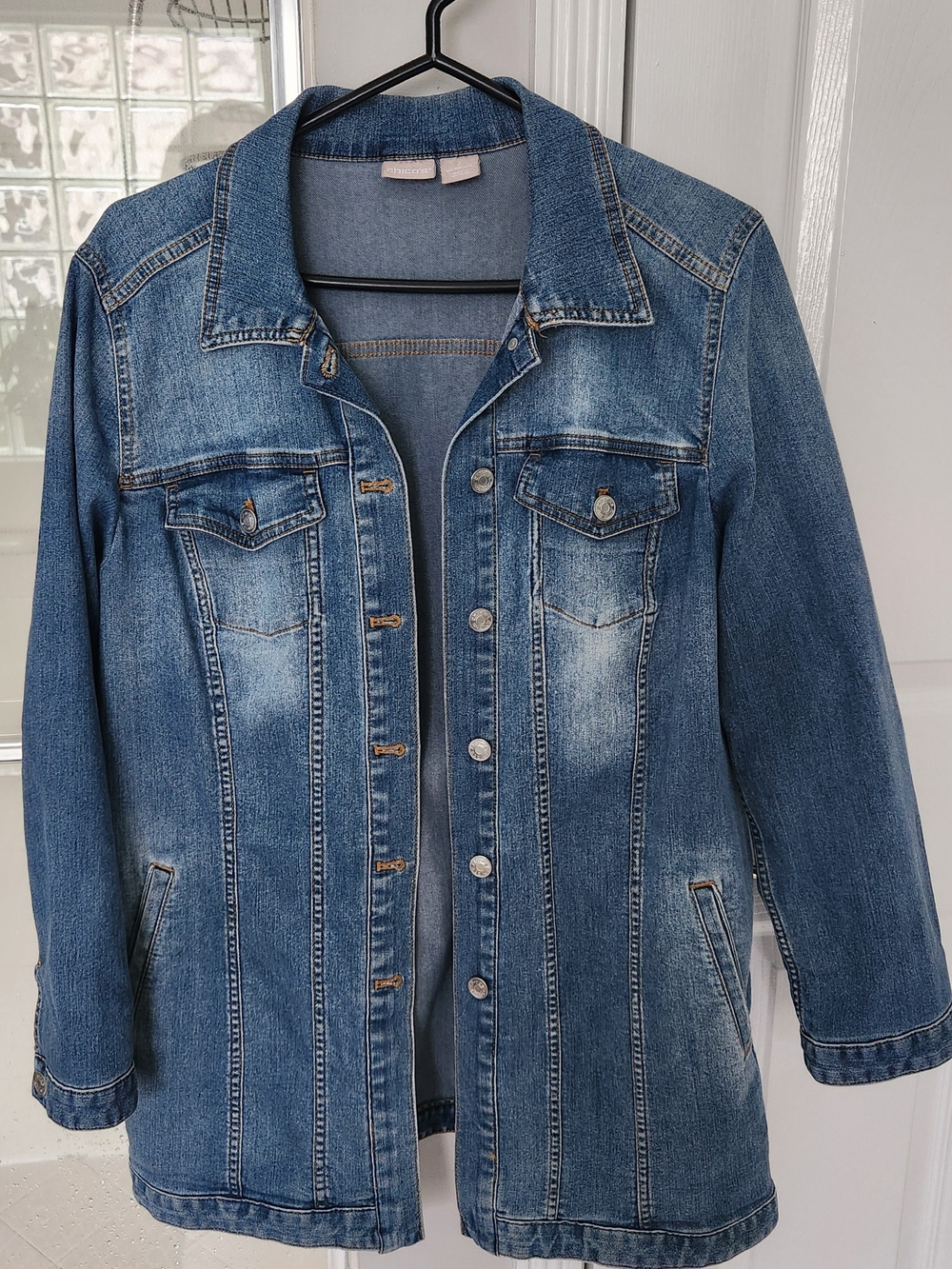 Chico's Medium Blue Long Denim Jacket
